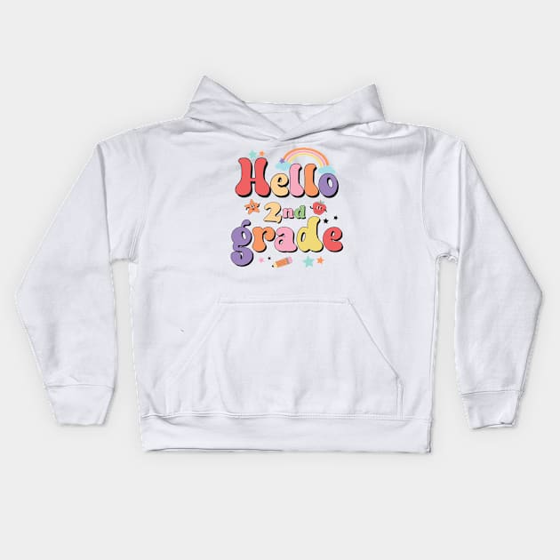 Hello Second Grade Team 2nd Grade Back to School Teacher Kids Kids Hoodie by Charaf Eddine